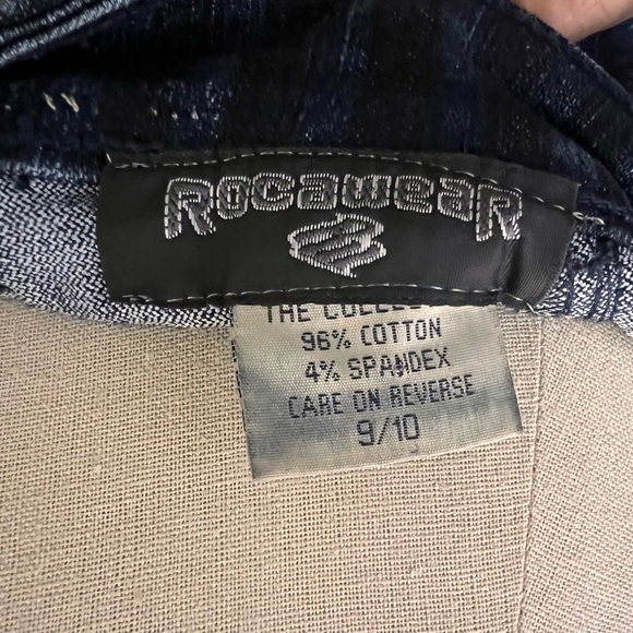 AMAZING Y2K Rocawear Lace Up Low Rise Denim Pinstripe Jeans - Picture 9 of 9